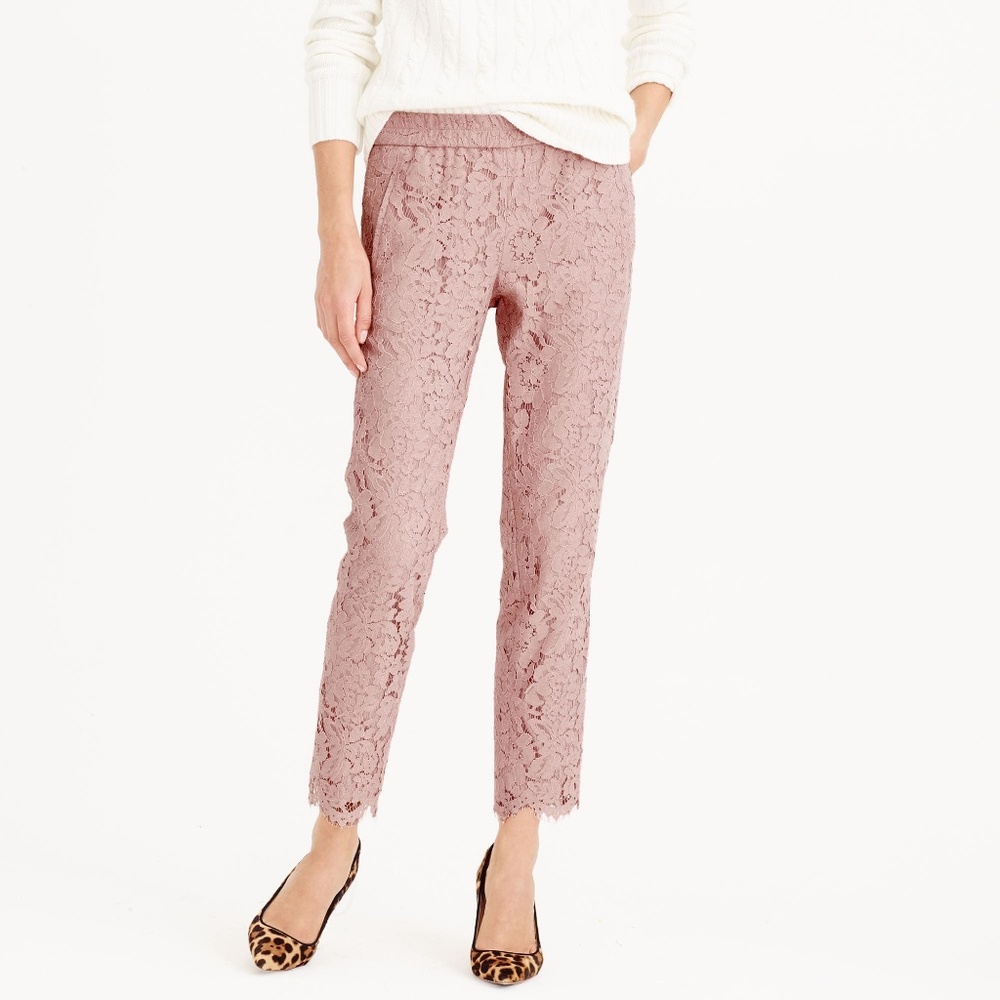 J Crew Lace Pant Black Size 00 NWT